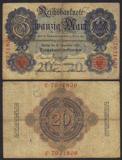1909 Germany 20 Mark L000583